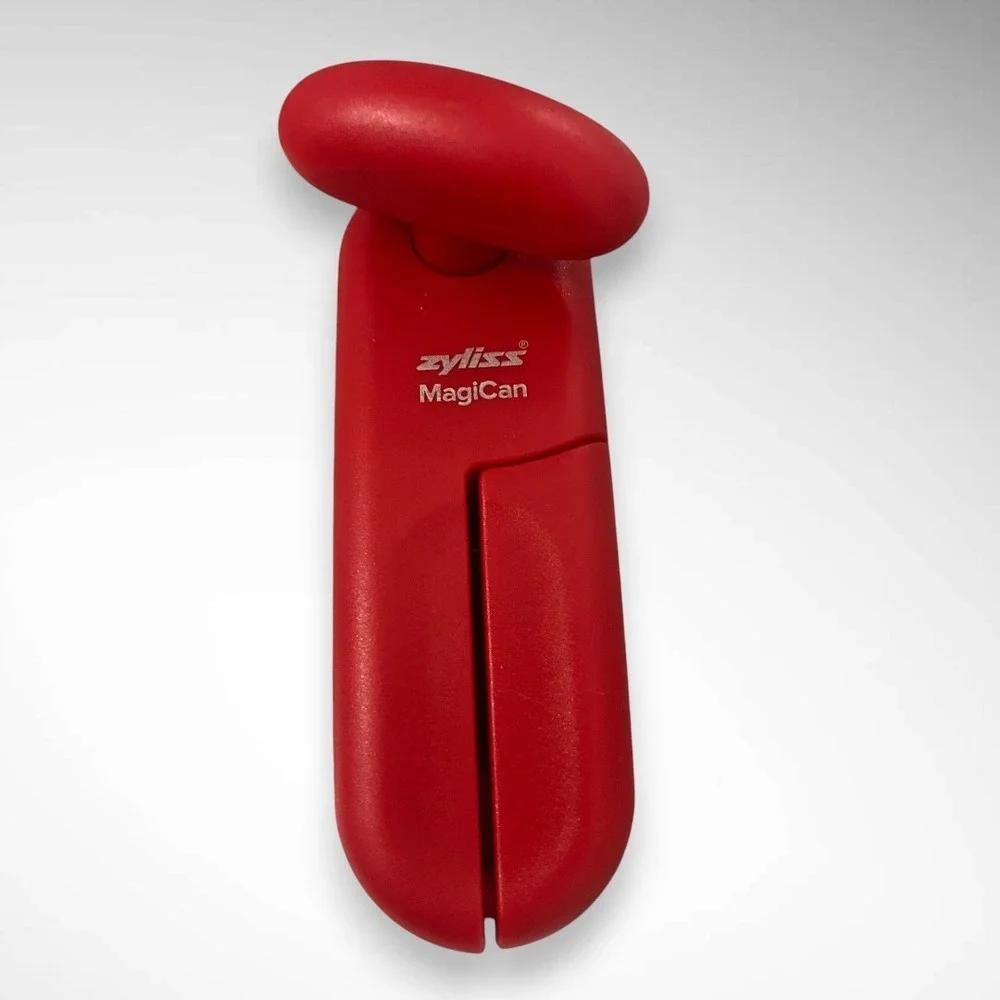 ZYLISS MagiCan Red Manual Can Opener With Lid Release |‎ EUC